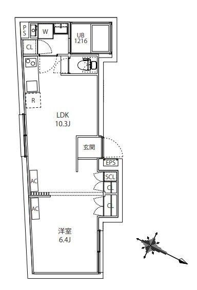 MAXIV CITY板橋区役所前(1LDK/2階)の間取り写真