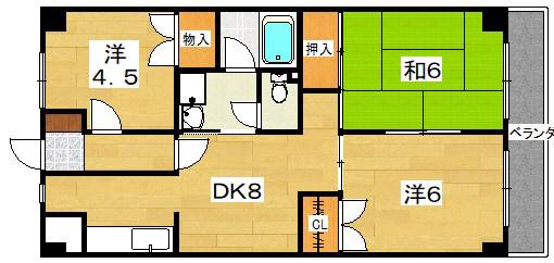 CLAIR N1(3DK/3階)の間取り写真