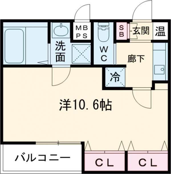 D.CREART 鴻池新田 WERK(1K/3階)の間取り写真