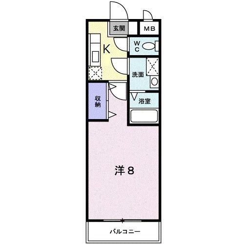 ピュアセルト森尾(1K/3階)の間取り写真