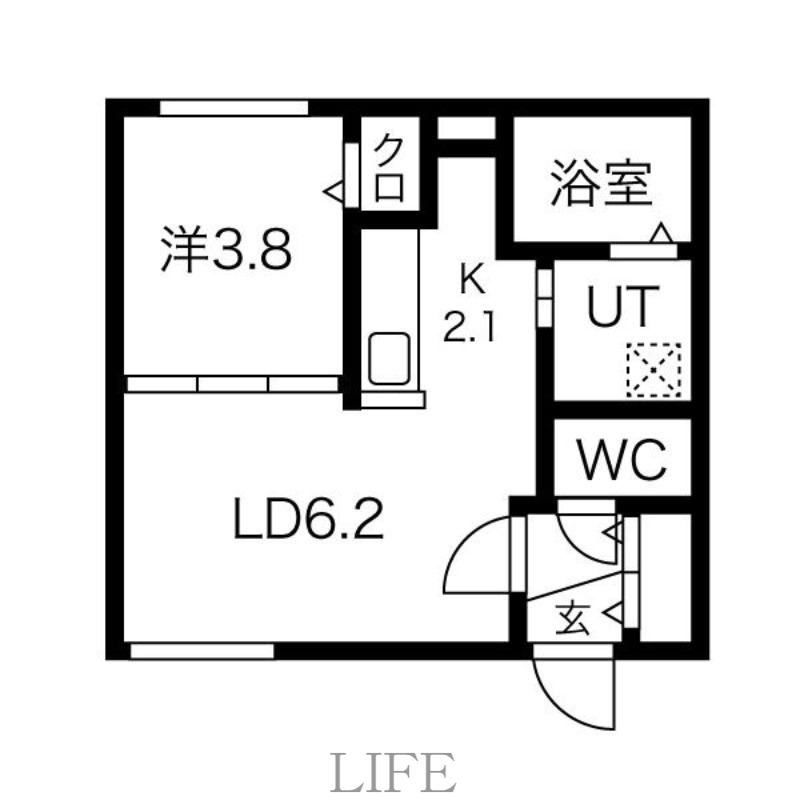 ENCORE南郷13 南郷通15丁目北MS(1LDK/4階)の間取り写真