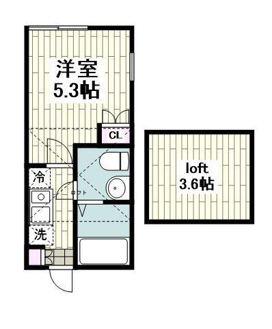N-CUBE上大岡東(1K/2階)の間取り写真