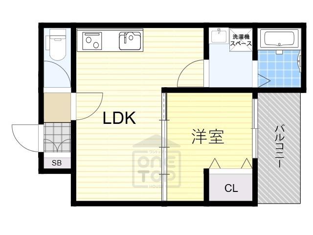 フォレ下穂積(1LDK/1階)の間取り写真