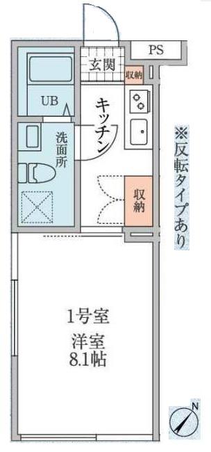 ユーレジデンス恵比寿 旧OAK SQUARE EBISU(1K/1階)の間取り写真