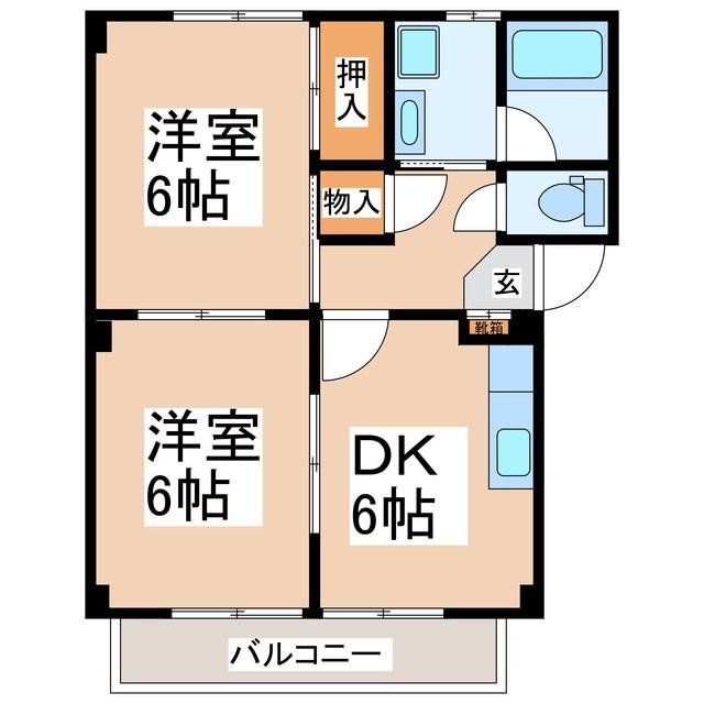 サープラスTWOJOY(2DK/1階)の間取り写真