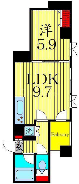 南大塚サンテ水野(1LDK/5階)の間取り写真