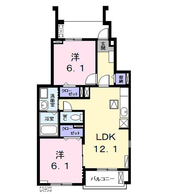 アロッジオ中野(2LDK/1階)の間取り写真