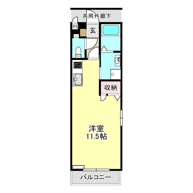 アルコバレーノII(ワンルーム/2階)の間取り写真