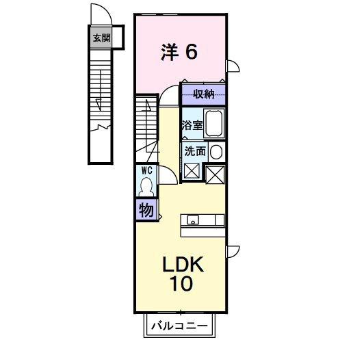 スターフィールドIII・B(1LDK/2階)の間取り写真