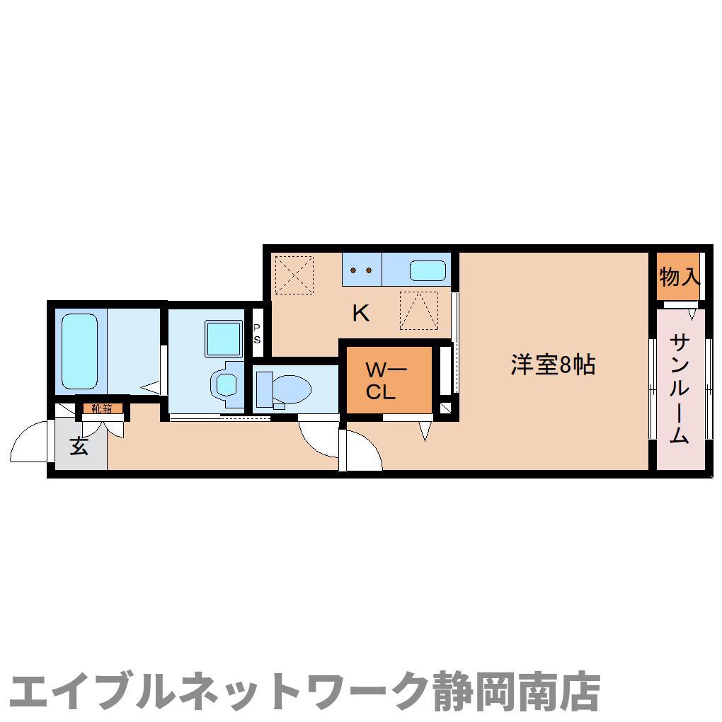セリーン ネスト(1K/1階)の間取り写真
