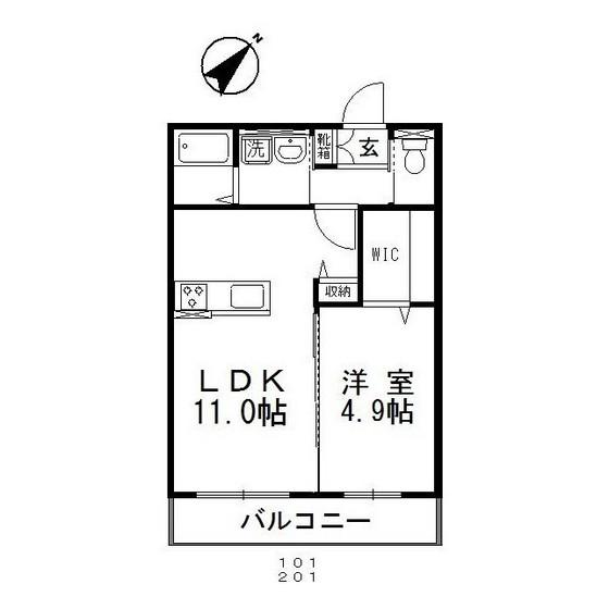 ABILITY M(1LDK/1階)の間取り写真