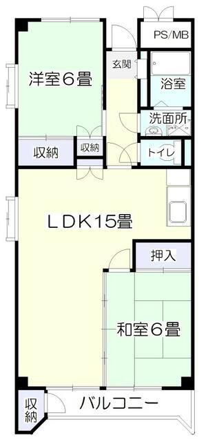 サンシティ・アベ(2LDK/1階)の間取り写真