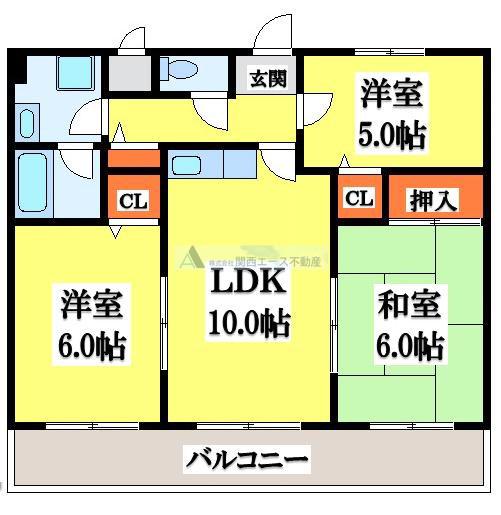 プレミールコート(3LDK/2階)の間取り写真