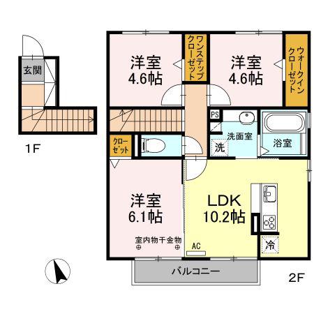 メルベーユ・S(3LDK/2階)の間取り写真