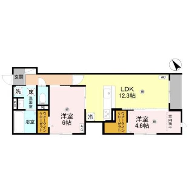 PORTO SERENO(2LDK/1階)の間取り写真