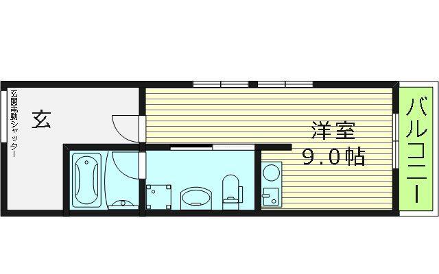 宝コーポ(ワンルーム/1階)の間取り写真