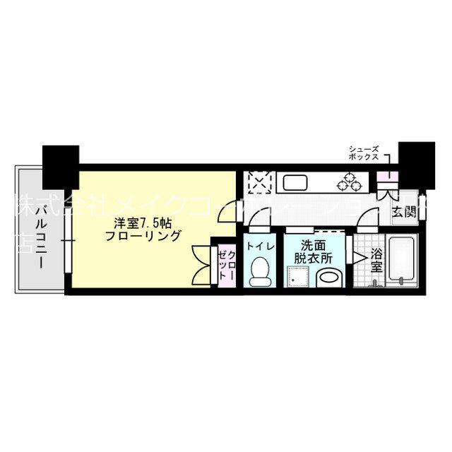 NO.111 CLUB ORIENT BLD TRADING TOWE(1K/3階)の間取り写真