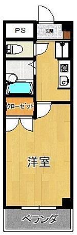 サンロイヤル(1K/1階)の間取り写真