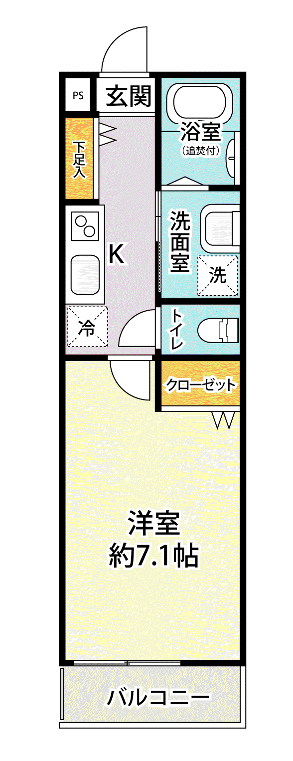 FRAGARIA(1K/1階)の間取り写真