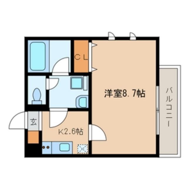 パルス中台(1K/3階)の間取り写真