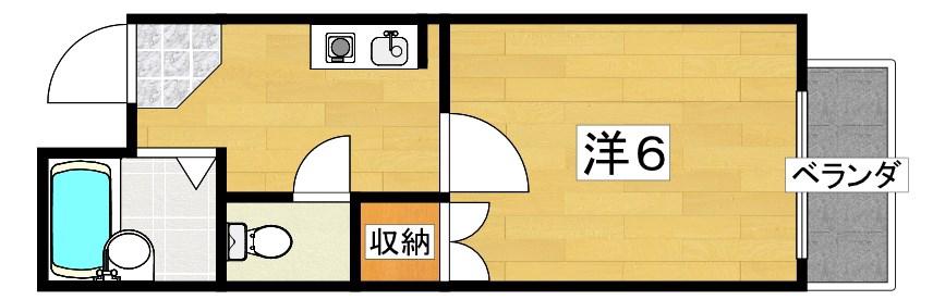 グランエスポワール(1K/2階)の間取り写真