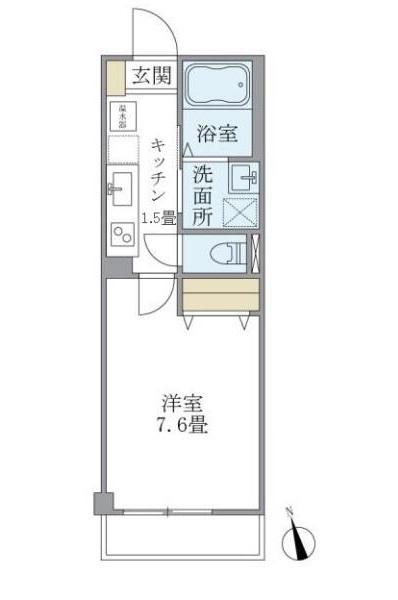 プレシャスカーサ 雑色(1K/2階)の間取り写真