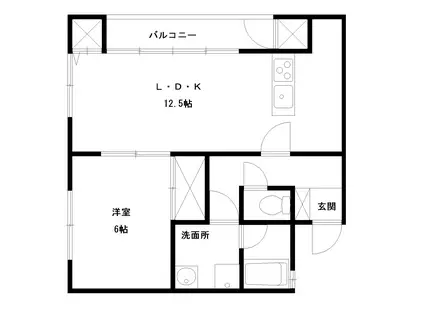 コンフォートヴィラ(1LDK/1階)の間取り写真