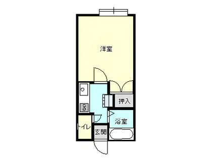 クリーンハイツ渋海(1K/2階)の間取り写真
