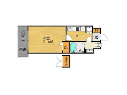 エンクレスト天神Ⅲ(1K/8階)の間取り写真