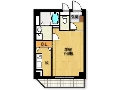 ピエ・タ・テール本山(1K/1階)の間取り写真