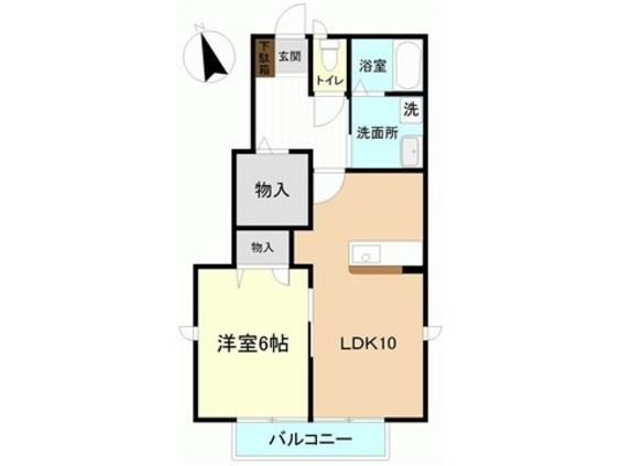 ドレミファ荘I(1LDK/1階)の間取り写真