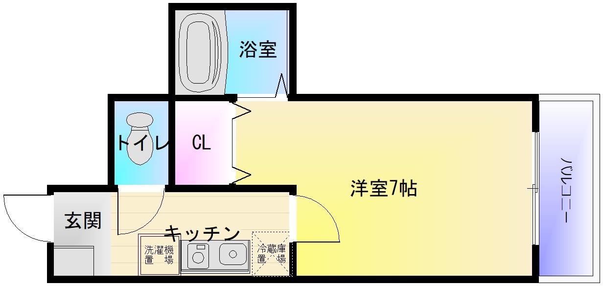 チェリーハイツ宮町(1K/1階)の間取り写真