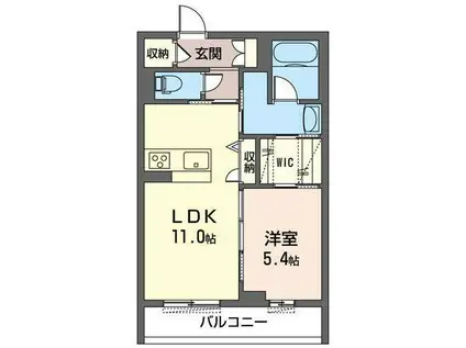 ユーフォネス(1LDK/1階)の間取り写真