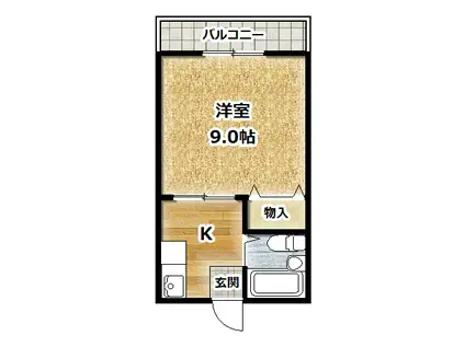 エスティ21(1K/3階)の間取り写真