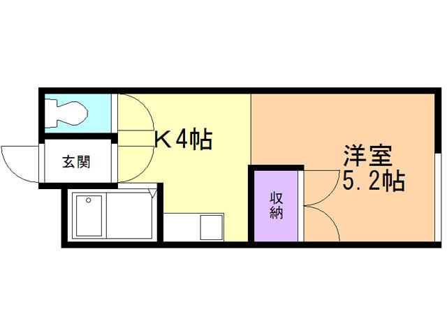 コーポ室本(1K/2階)の間取り写真
