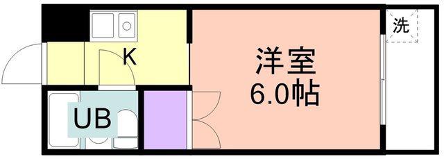 シティヴィラ城東(1K/4階)の間取り写真