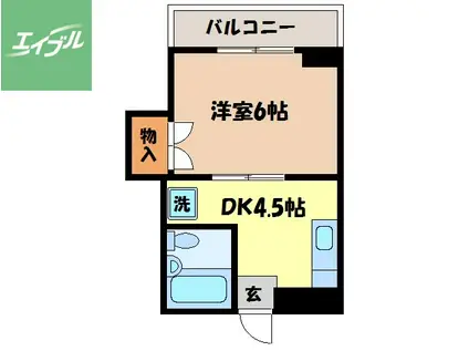 チトセビル(1DK/3階)の間取り写真