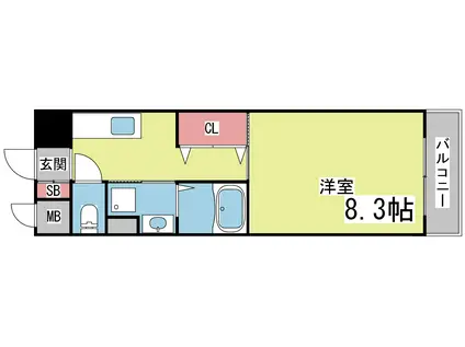 リヴェール天城(1K/1階)の間取り写真