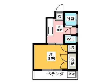 三澤ビル(1K/3階)の間取り写真