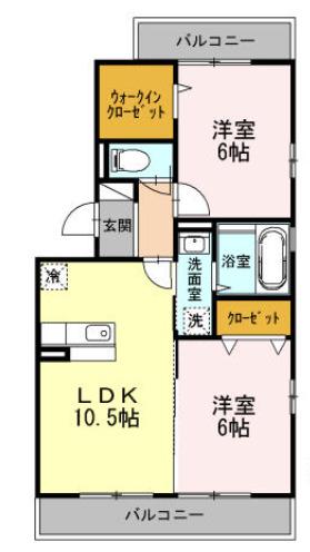 サンフラワーA(2LDK/3階)の間取り写真