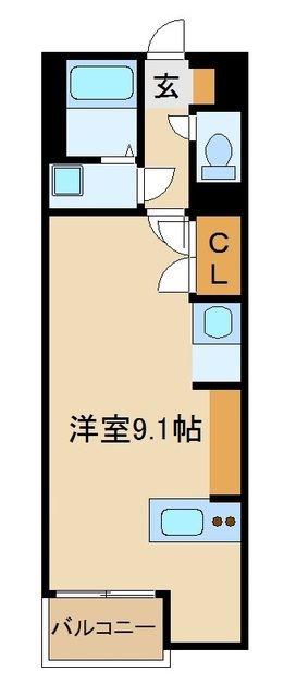 ミランダ城山(ワンルーム/1階)の間取り写真