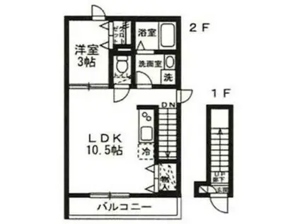 TOSHO ウエスト 幕張(1LDK/2階)の間取り写真