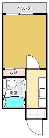 コーポ渕上(1K/3階)の間取り写真