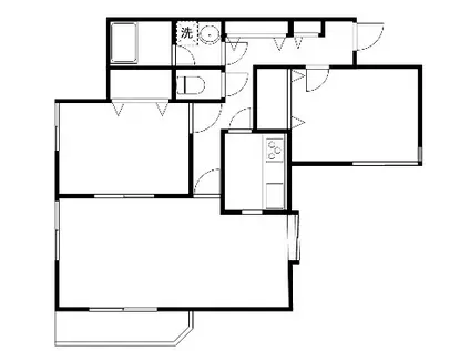 フジハウス(2LDK/3階)の間取り写真