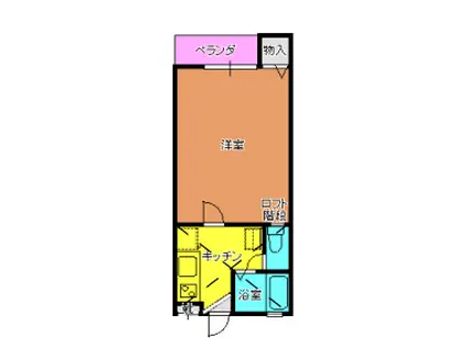 姫山ハイツD(1K/1階)の間取り写真