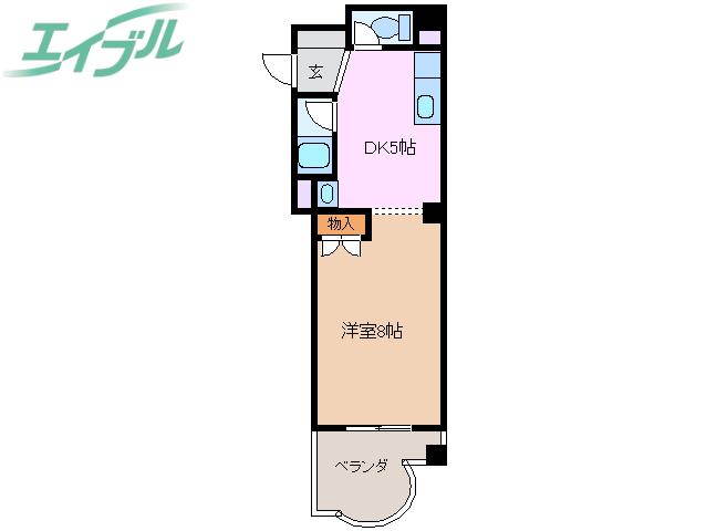 ふじよしマンション(1DK/4階)の間取り写真