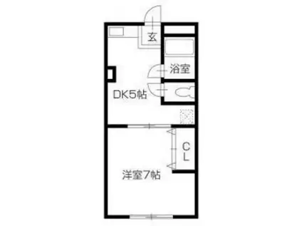 北島ハイツ(1DK/2階)の間取り写真