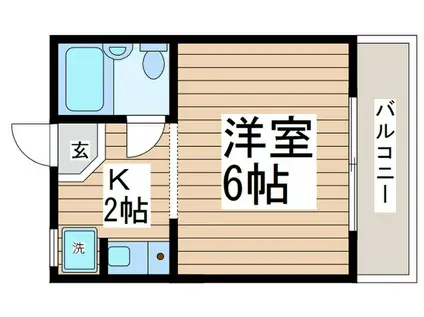 ボナール橘(1K/2階)の間取り写真