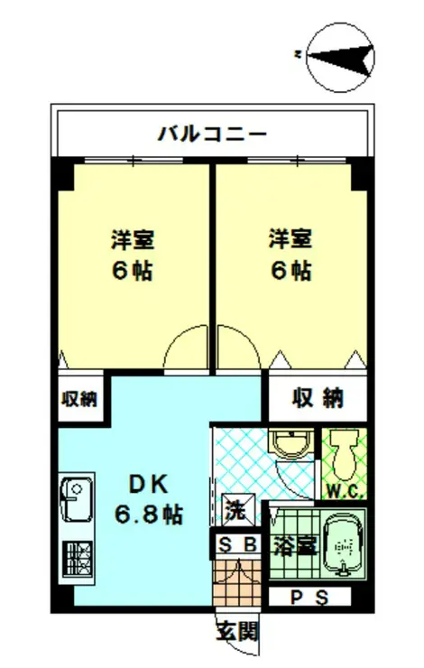 コスモパレス 2階階 間取り