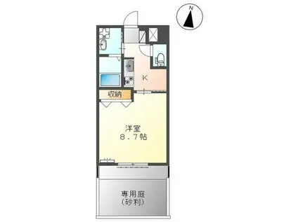 アプロディーテ―北安東(1K/1階)の間取り写真